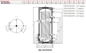 Бойлер непрямого нагріву DRAZICE OKC 250 NTR/HP