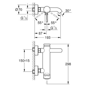 Смеситель для ванны Grohe Essence 33624001