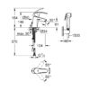 Смеситель для раковины с лейкой Grohe Eurosmart 23124002 58420