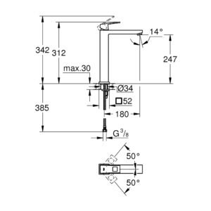 Смеситель для раковины Grohe Eurocube 23406000