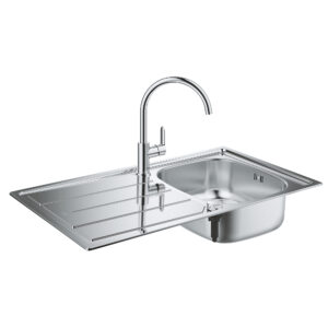 Набор Grohe мойка кухонная K200 31562SD0 + смеситель BauEdge 31367000