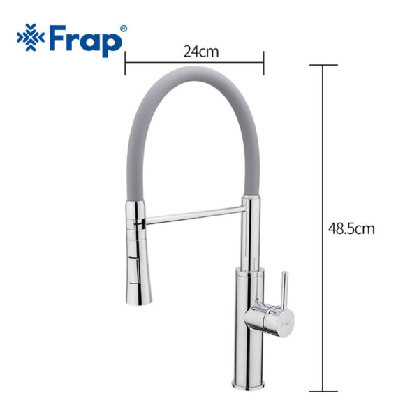 Смеситель для кухни Frap F4452-6 серый с гибким изливом фото 