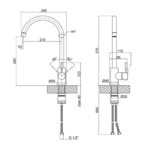 Смеситель для кухни Qtap D007FBR PVD