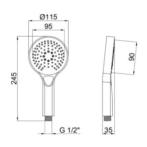 Лейка для ручного душа Qtap Rucni A120O3KCW