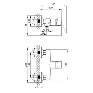 Смеситель для душа Qtap Ustek 4016107CW