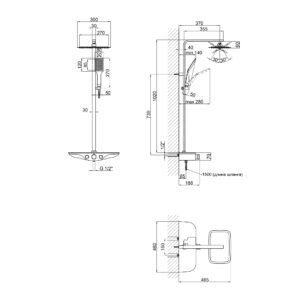 Душевая система Qtap Sloup 57106VKNC