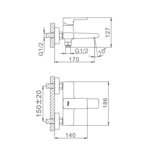 Смеситель для ванны FRAP F3260