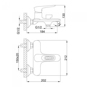 Смеситель для ванны FRAP F3249-6 черный