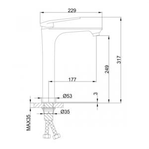 Смеситель для умывальника Frap F1052-54