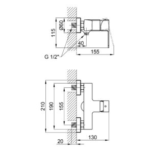 Смеситель для душа Qtap Lipno 4023101CB