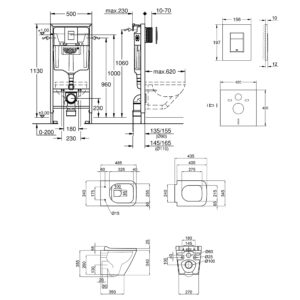 Набор инсталляция 4 в 1 Grohe Rapid SL 38772001 + унитаз с сиденьем Qtap Tern QT1733052ER
