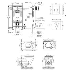 Набор инсталляция 4 в 1 Grohe Rapid SL 38721001 + унитаз с сиденьем Qtap Scorpio QT1433053ERW