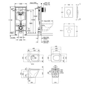 Набор инсталляция 4 в 1 Grohe Rapid SL 38721001 + унитаз с сиденьем Qtap Tern QT1733052ERW