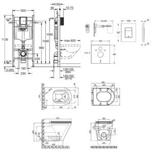 Набор инсталляция 4 в 1 Grohe Rapid SL 3884000G + унитаз с сиденьем Qtap Scorpio QT1433053ERW