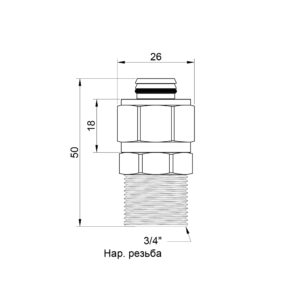 Переходник обжимной Icma 20х3/4″ НР №541
