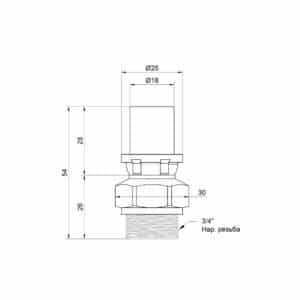 Переходник пресс Icma 16х3/4″ НР №402