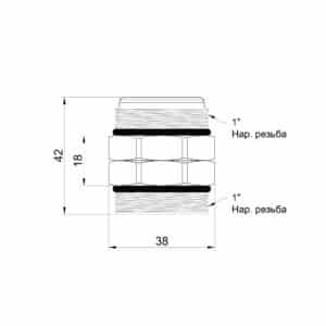 Ниппель промежуточный Icma 1″ НР №198