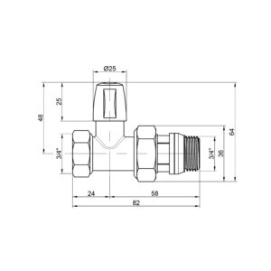 Кран радиаторный Icma 3/4″ с антипротечкой прямой без ручки №815+940