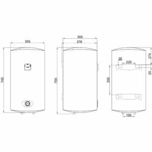 Водонагреватель электрический Thermo Alliance 50 л SLIM вертикальный, мокрый ТЭН 1,5 кВт D50V15Q1