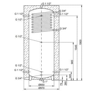 Теплоаккумулятор Thermo Alliance TAI-10 1000 с теплообменником 1,4 кв. м с изоляцией 60 мм