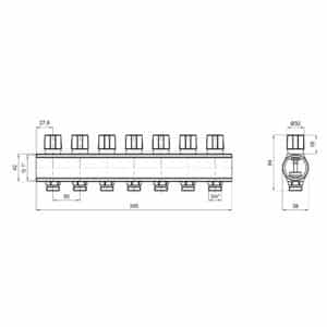 Коллектор Icma с регулировочными вентилями 1″ 7 выходов №1105 (Red)
