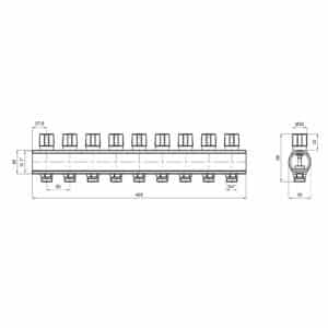 Коллектор Icma с регулировочными вентилями 1″ 9 выходов №1105 (Red)