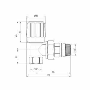 Кран радиаторный Icma 1/2″ с антипротечкой угловой №951
