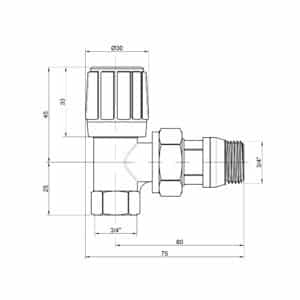Ручной вентиль ICMA 951 3/4″ угловой