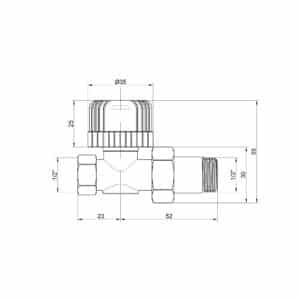 Термостатический вентиль ICMA 779 1/2″ прямой