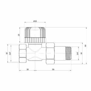 Термостатический вентиль ICMA 779 3/4″ прямой