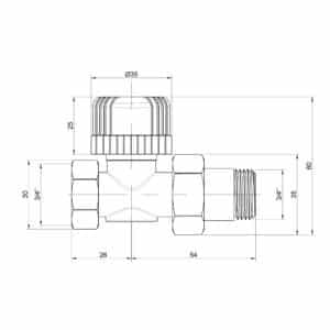 Термостатический вентиль ICMA 775 3/4″ прямой
