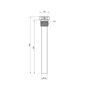 Штуцер Icma 1/2″ для выносного датчика термостатической головки №212
