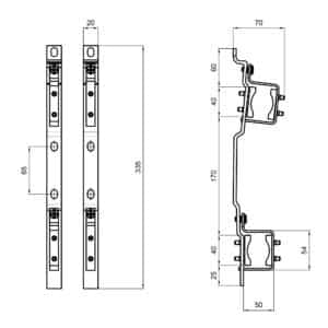 Кронштейн коллекторный ICMA 208, 1″
