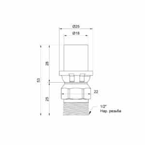 Прямой фитинг ICMA 402 16 x 1/2″ с наружной резьбой