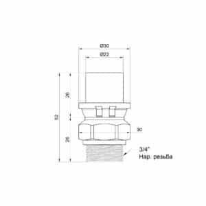 Прямой фитинг ICMA 402 20 x 3/4″ с наружной резьбой