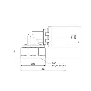Уголок пресс Icma 20х3/4″ ВР №405