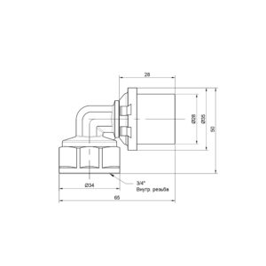 Уголок пресс Icma 26х3/4″ ВР №405