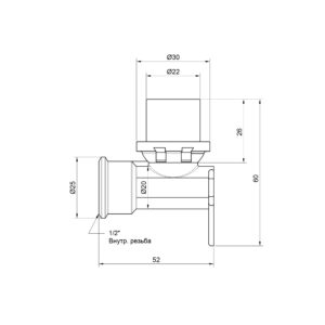 Уголок пресс Icma 16х1/2″ ВР настенный №410