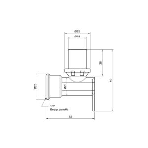Уголок пресс Icma 20х1/2″ ВР настенный №410