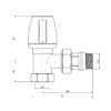 Ручной вентиль ICMA 1116 1/2″ угловой 73408
