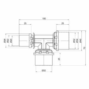 Тройник пресс Icma 32х32х20 №406