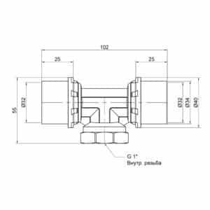 Тройник пресс Icma 32х1″х32 ВР №408