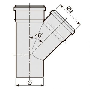 Тройник 45° VALSIR PP HTEA Ø32/32
