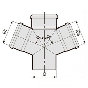 Крестовина одноплоскостная 67° VALSIR PP HTDA Ø50/50/50