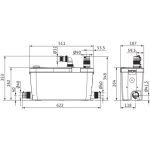 Станция канализационная WILO HiDrainlift 3-37 (4191680)