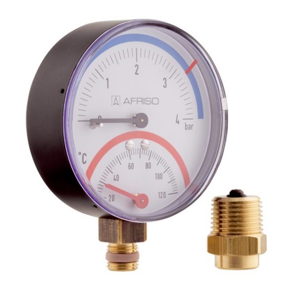 Термоманометр AFRISO TM80 (0 – 10 bar / 20…120°C) радиальный фото 